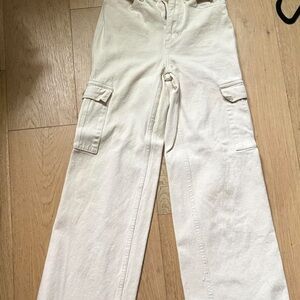 PLAYBOY by Pacsun Cream Cargo Denim Pants